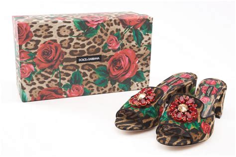 dolce gabbana slides in color changing leopard fabric|Dolce & Gabbana leather sliders.